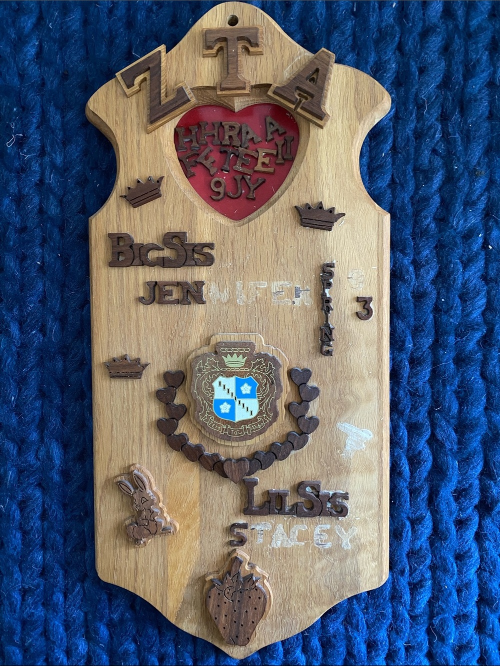 Zeta Tau Alpha sorority paddle